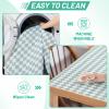 Drydiet 55x55 Inch Extra Large Craft & Painting Floor Mat - Waterproof Non-Slip PVC Art Rug, Floor Protector for Easel Painting Pottery Messy Projects, Washable Roll-up Spill Mat(Green, Argyle) view 3