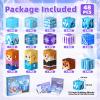 48PCS Magnetic Blocks, Travel Toys Building Cubes Set Girls Birthday Gifts view 3