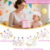 1st First Pink Birthday Crown Hat, First Birthday Party Hats, Personalized Hand Embroidered Crown Premium Handmade One Crown Hat First Birthday Hat for Baby Toddler Kids Boys Girls Fit All Ages view 3