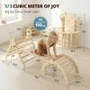 BlueWood Pikler Triangle Set, Toddler Wooden Climbing Toys Indoor 7in1 Climber, Foldable Kids Climbing Toys, Montessori Play Jungle Gym with Arch, Ramp, Ladder (Natural) view 2