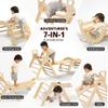 BlueWood Pikler Triangle Set, Toddler Wooden Climbing Toys Indoor 7in1 Climber, Foldable Kids Climbing Toys, Montessori Play Jungle Gym with Arch, Ramp, Ladder (Natural) view 3