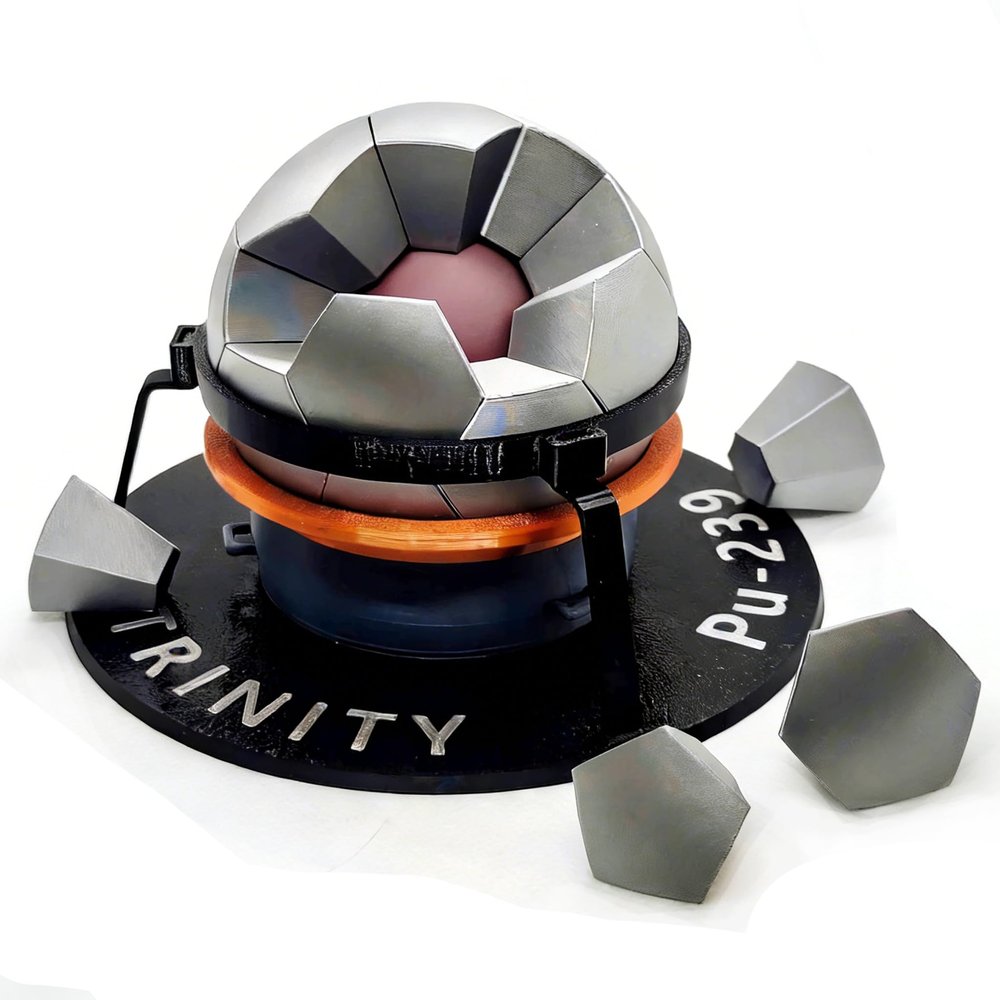 Atomic Bomb Nuke Plutonium Sphere Model,Explosive Lens, Historical Nuclear Physics,Oppenheimer Era 3D Craft Assembly Kit,Adult Science Collectible for Military History Fans & Science Display