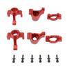 Aluminum Steering Blocks & Caster C-Hubs Knuckle Set for 1/18 LaTrax Teton Desert Prerunner Rally RC Car, C-Cup Stub Axle Carrier Upgrade, Replacement #7532 / 7552X (Red) view 1