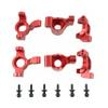 Aluminum Steering Blocks & Caster C-Hubs Knuckle Set for 1/18 LaTrax Teton Desert Prerunner Rally RC Car, C-Cup Stub Axle Carrier Upgrade, Replacement #7532 / 7552X (Red) view 3