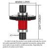 52T Upgrade Part for 1/8 Sledge Center Diff to Straight Shaft,RCarmumb Medium Carbon Steel & Aluminum Heavy Duty Center Differential Spur Gear Shaft Replacement for Sledge Monster Truck,Red view 4