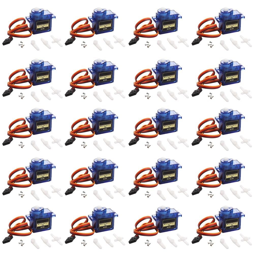 20Pcs SG90 9g Micro Servos Motor Kit for Arduino Projects,RC Car Robot Helicopter Airplane Controls Boat, Mini Servo Applications