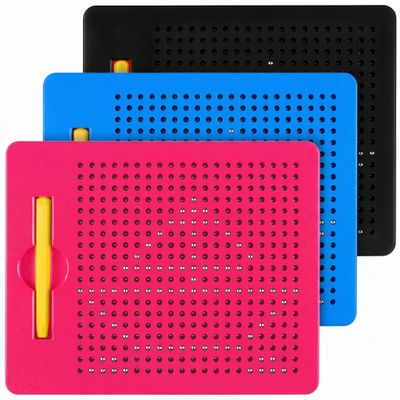 Yexiya 3 Pcs Magnetic Drawing Board for Kids, Toddler Travel Drawing Kit Magnet Sketch Thread Board with Stylus Pen and Beads Toy for Child Quiet Time Activities (7 x 8.5 Inches,Multicolor 2)