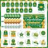 Green Gold Graduation Decorations Class of 2026 Green Gold Graduation Party Supplies Include Congrats Grad Banner Backdrop Congratulations Balloons Hanging Swirl Honeycomb for High School College view 2
