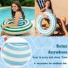 2PCS Floats for Kids Rings, Pool Floats Swimming Rings for Kids, Pool Floats 21in Girls Boys Inflatable Striped Floats for Swimming Pool Summer Beach Party, Blue + Green view 4