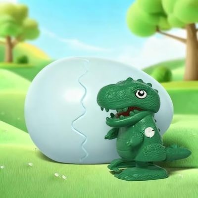 2026 Easters Latest Gift - Wind-Up Animal Hatching Surprise Egg, Hatching Dinosaur Egg Toy, Spinning Egg Hatches into Walking Dinosaur, Reusable Clockwork Funny Novelty Gag Gift, Easter (Dinosaur)