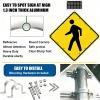 Sunseota Flashing LED Pedestrian Crossing Sign, Street Traffic Warning Sign Rust-Free Aluminum Crosswalk Signage with Solar Powered, 24"/30", 16 LEDs, Engineering Grade Reflective Film 30in view 4