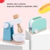 Gavigain Wooden Toaster Play Set Safe Bread Maker Toy Kids Hand Eye Coordination Kitchen view 2