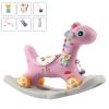 NOENNULL Rocking Horse, Toy for Toddlers, Removable, Safe Backrest, Fine Workmanship, Cute Rocking Horse for Riding on for Children Aged 3 and Over (Pink) view 2