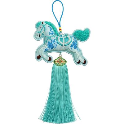 Ulxkmt Chinese New Year Decorations 2026 Year of Stuffed Zodiac Horse Pendant Feng Shui Hanging Pendants Plush Toy Charms for Cars Bags Shop