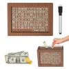 2026 Upgrade Cash Vault Wooden Savings Box, 10000 Savings Challenge Box Wooden Cash Saving Boxs, Money Saving Box Wooden Money Boxs with Money Target and Numbers (1000) view 1