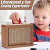 2026 Upgrade Cash Vault Wooden Savings Box, 10000 Savings Challenge Box Wooden Cash Saving Boxs, Money Saving Box Wooden Money Boxs with Money Target and Numbers (1000) view 3