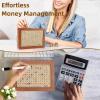 2026 Upgrade Cash Vault Wooden Savings Box, 10000 Savings Challenge Box Wooden Cash Saving Boxs, Money Saving Box Wooden Money Boxs with Money Target and Numbers (1000) view 4