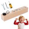 Educational Screw-Tightening Busy Board, Activity Board with Wooden Screwdriver Set, Early Childhood Education Screw-Tightening Toy (8-Hole) view 1