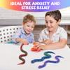 3D Printed Articulated Snake Toy 4 Pack Glow in Dark Blue Purple Fidget view 3