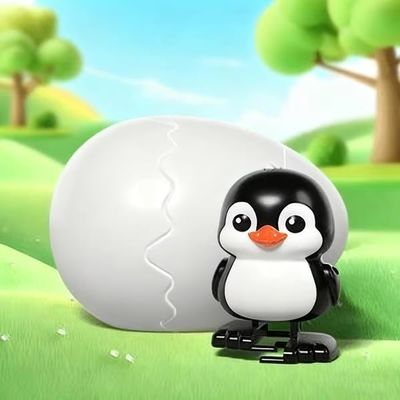 2026 Easters Latest Gift - Wind-Up Animal Hatching Surprise Egg, Hatching Dinosaur Egg Toy, Spinning Egg Hatches into Walking Dinosaur, Reusable Clockwork Funny Novelty Gag Gift, Easter (Penguin)