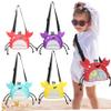 Monetais 4Pcs Kids Beach Bag, Crab Shaped Mesh Seashell Bag with Zipper Personalized Seashell Collecting Pouch for Boys and Girls view 1