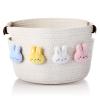 Acellegic Woven Easter Basket Empty Set Bunny Woven Rope Storage Basket with Handle 13 x 8.7 x 7.9'' Empty Storage Egg Easter Hunting Hunt Bucket Stuffed for Party Supplies Treats Filling with Favors view 1