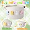 Acellegic Woven Easter Basket Empty Set Bunny Woven Rope Storage Basket with Handle 13 x 8.7 x 7.9'' Empty Storage Egg Easter Hunting Hunt Bucket Stuffed for Party Supplies Treats Filling with Favors view 2