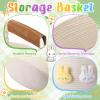 Acellegic Woven Easter Basket Empty Set Bunny Woven Rope Storage Basket with Handle 13 x 8.7 x 7.9'' Empty Storage Egg Easter Hunting Hunt Bucket Stuffed for Party Supplies Treats Filling with Favors view 3