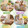 Acellegic Woven Easter Basket Empty Set Bunny Woven Rope Storage Basket with Handle 13 x 8.7 x 7.9'' Empty Storage Egg Easter Hunting Hunt Bucket Stuffed for Party Supplies Treats Filling with Favors view 4