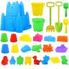 Beach Toys for Kids,28PCS Sand Castle Building Kit with 3 Castle Bucket and Sand Molds,Shovels and Rakes,Mesh Bag,Sandbox Toys for Toddlers,Outdoor Travel Beach Toys for Kids Boys Girls Age 3-10 view 1