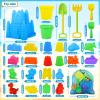 Beach Toys for Kids,28PCS Sand Castle Building Kit with 3 Castle Bucket and Sand Molds,Shovels and Rakes,Mesh Bag,Sandbox Toys for Toddlers,Outdoor Travel Beach Toys for Kids Boys Girls Age 3-10 view 2