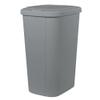 13.3 Gallon Gray Kitchen Trash Can, Push Button Touch Lid Garbage Bin, Slim Space Saving Design Fits Standard 13 Gal Bags, Odor Control Decorative Finish Home Office view 1