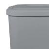 13.3 Gallon Gray Kitchen Trash Can, Push Button Touch Lid Garbage Bin, Slim Space Saving Design Fits Standard 13 Gal Bags, Odor Control Decorative Finish Home Office view 2