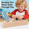 Educational Screw-Tightening Busy Board, Activity Board with Wooden Screwdriver Set, Early Childhood Education Screw-Tightening Toy (10-Hole) view 2