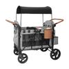 Foldable Wagon Stroller for 4 Kids, All-Terrain Wagon with 5-Point Harness, Canopy,high Seats Insulated Snack Pack, Adjustable Handle, Parent Organizer for Outdoor Use (Grey) view 4