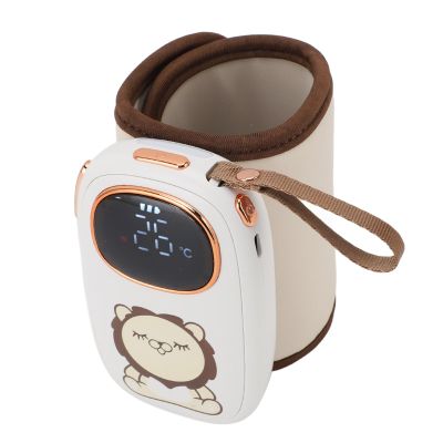 Hamwesh Portable Bottle Warmer, Fast Heating Rechargeable Milk Warmer, Constant Temperature Sleeve with Night Light for Home and Travel