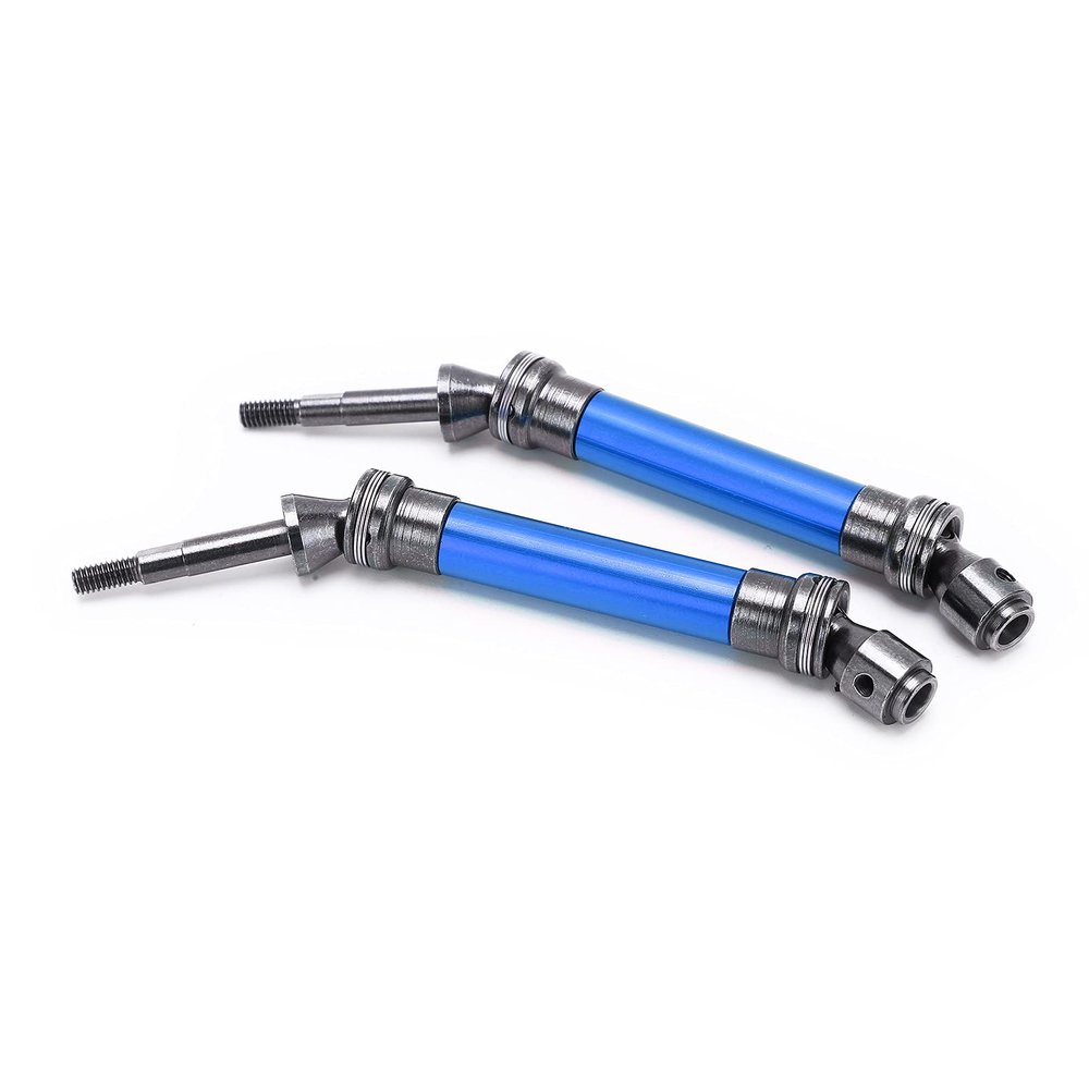 UPALDHOU RC Rear Drive Shaft, Metal CVD Steel Assembly with Enhanced Control and Stability for 1/10 Slash Rustler 4x4 RC Cars (Blue)