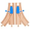 SEWACC 2pcs Wooden Train Track Switch Pieces for Model Train Accessories Compatible with Major Brands Educational Imaginative Play view 1