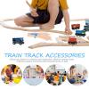 SEWACC 2pcs Wooden Train Track Switch Pieces for Model Train Accessories Compatible with Major Brands Educational Imaginative Play view 4