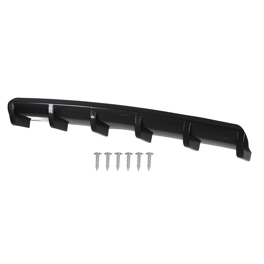 93cm Rear Bumper Diffuser Carbon Fiber Pattern Sporty Style Shark Fin Chassis Deflector Universal Replacement for Benz W117