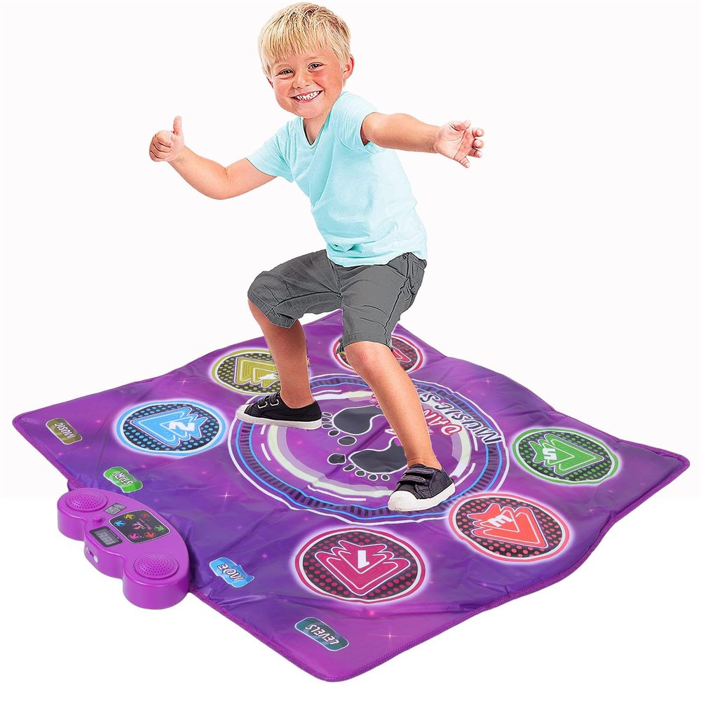 ASHATA Dance Mat Toys for 3-12 Year Old Kids, Electronic Dance Pad with Light Up 6 Buttons Wireless Bluetooth, 6 Game Modes, Adjustable Volume, for Girls Boys Birthday Gift