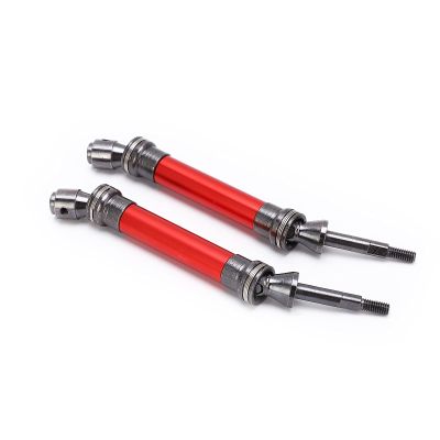 UPALDHOU RC Rear Drive Shaft, Metal CVD Steel Assembly with Enhanced Control and Stability for 1/10 Slash Rustler 4x4 RC Cars (Red)