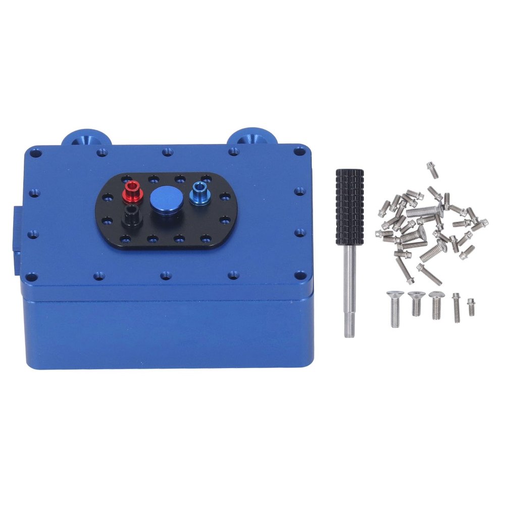 AIToWisely Aluminum Alloy RC Receiver Box, 1/10 RC Crawler Receiver Box, Sealed Metal Protector Case for SCX10 RC Car Electronics with Dust and Water Resistance (Blue)