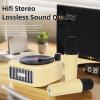 Zunate Mini Karaoke Machine Toy for Kids and Adults, Portable Bluetooth Speaker with 2 Wireless Mics, Retro Record Player Design, Voice Effects, 5H Playback for Home Party Travel (Yellow) view 3