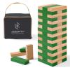 ARBORYTH Stacking Tower Game for Adults & Party Games - Premium Wooden Blocks Lawn Game for BBQ, Backyard & Outdoor Gatherings - Natural Green view 1