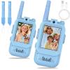 LeCoirrax Video Walkie Talkies for Kids 2 PCS, Long Range Kids Walkie Talkies, Rechargeable Video Call Toys for Indoor Camping Hiking Travel, Christmas Birthday Boys Girls Age 3-5 (Blue) view 1