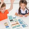 Calculator Cash Register Toy  Wooden Children Toy Calculator Cash Register Set, Durable Natural Wood Build, Number Recognition Learning Tool, Interactive Button Design, Early Math Skill Development view 4