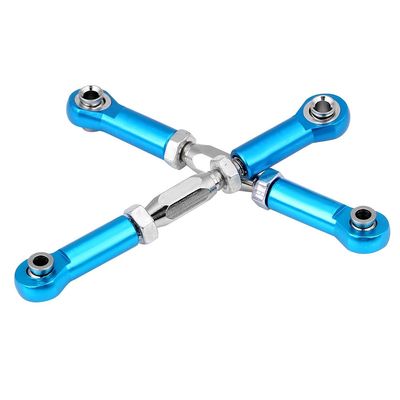CFTGIW CNC Machined Aluminium Alloy Steering Linkage Rod RC Car Upgrade Accessory Parts CNC Ensures 2 Durability Appearance Quality 1 High Wear is RC Steering RodR (Blue)