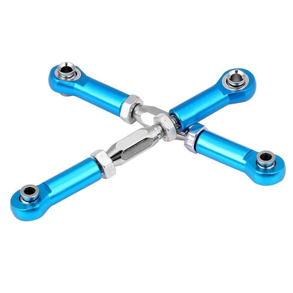 CFTGIW CNC Machined Aluminium Alloy Steering Linkage Rod RC Car Upgrade Accessory Parts CNC Ensures 2 Durability Appearance Quality 1 High Wear is RC Steering RodR (Blue)