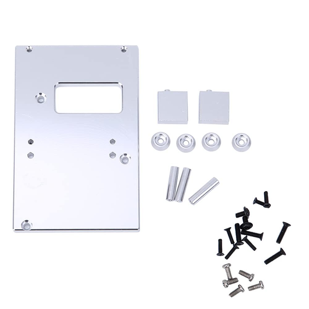 Aluminum Alloy 17G Steering Gear Fixing Plate, RC Servo Metal Mount for MN D90 MN - 99 MN - 91 FJ - 45, CNC Precision Machined Upgrade Accessory with Anodized Finish (Silver MN-010S)